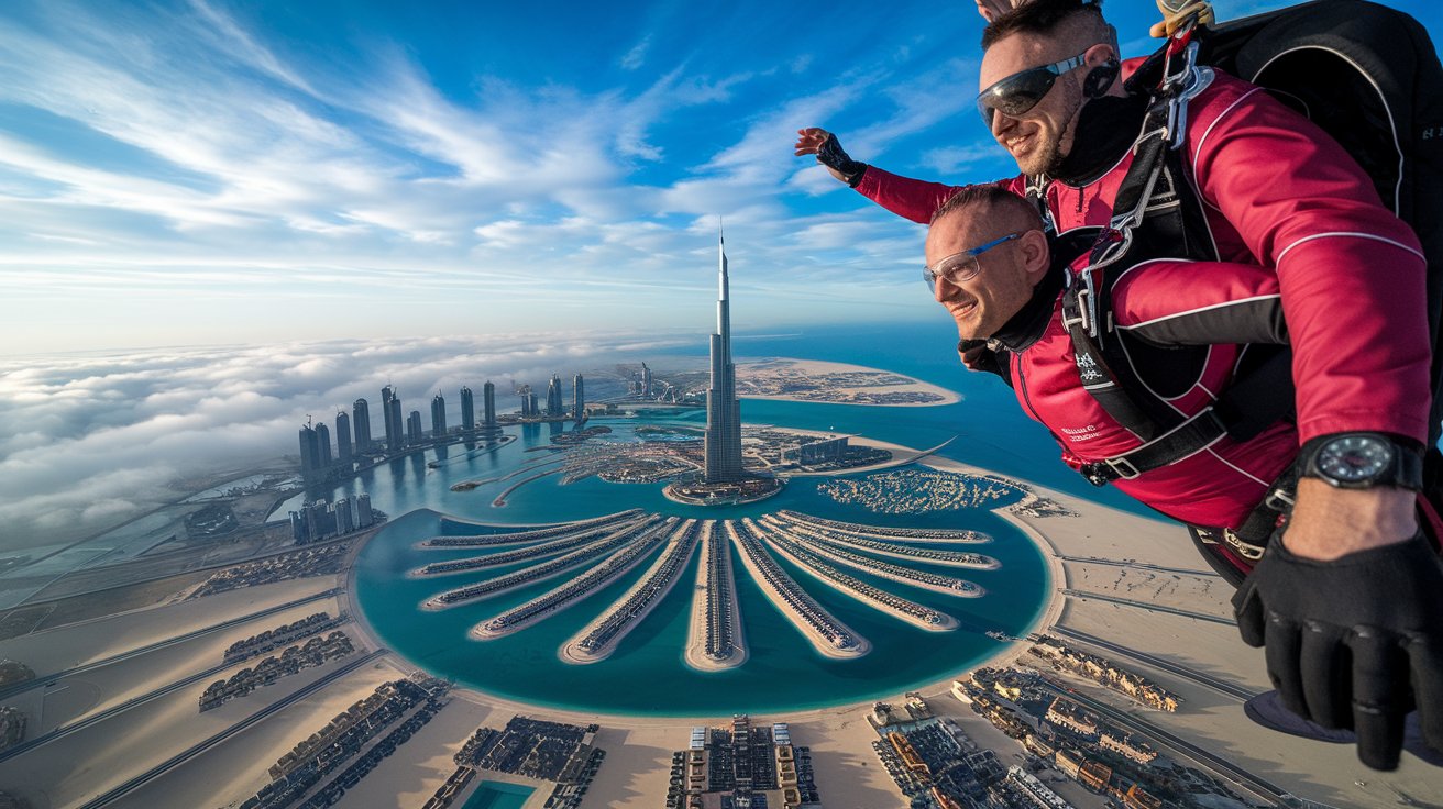 Dubai Tandem-Skydive-Erlebnis: Schweben Sie über Dubais ikonische Landschaft